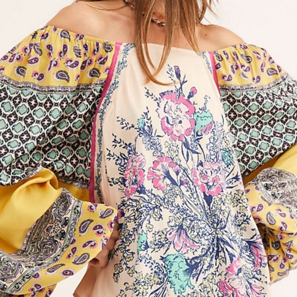 Free People Boho Positano Top Size Small